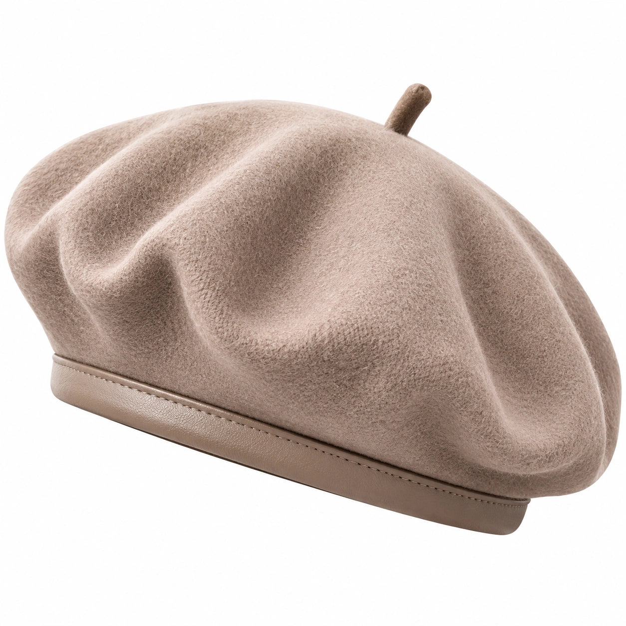 Béret taille unique en textile aspect feutré beige style classique pour usage quotidien
