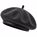 Béret taille unique en feutre textile gris anthracite style classique