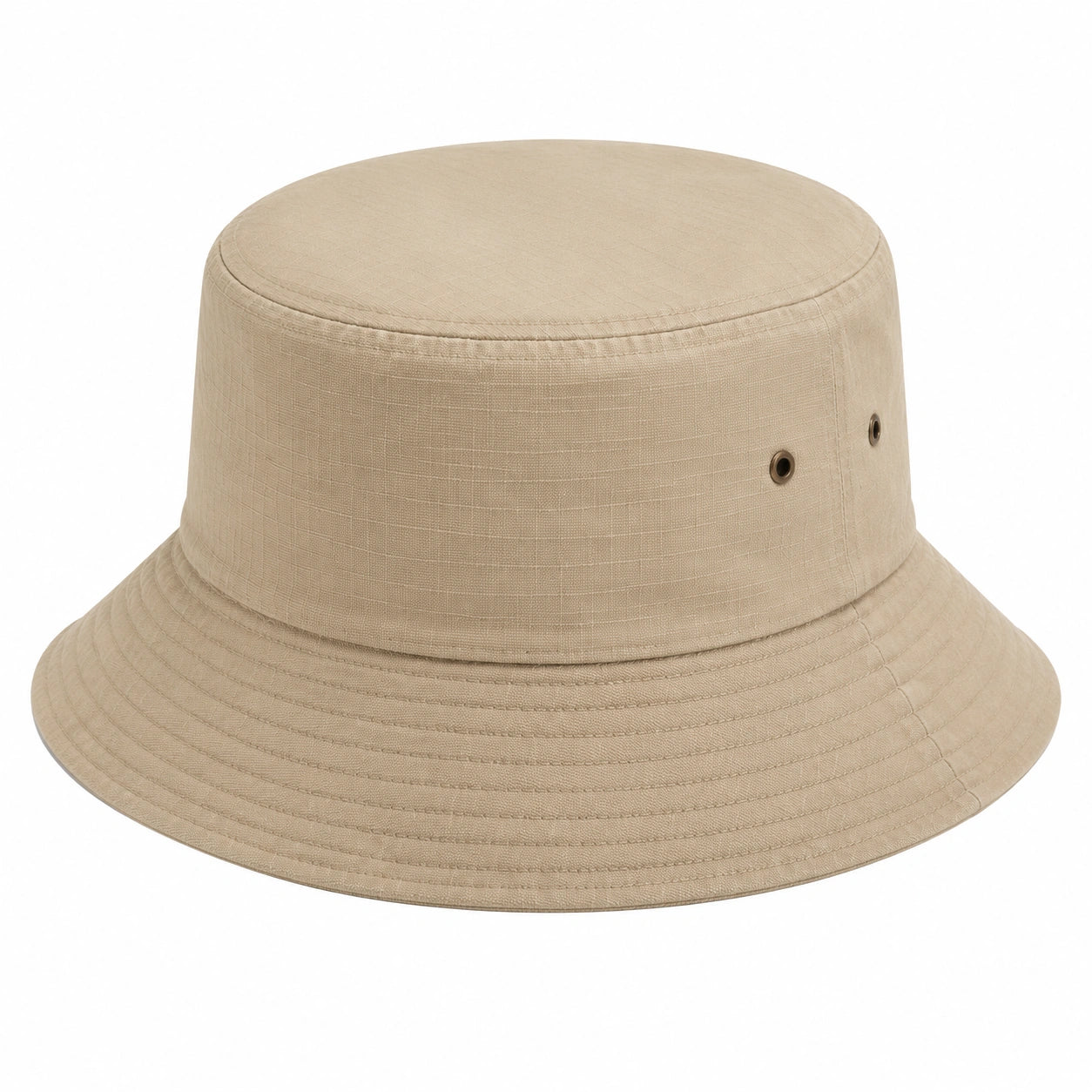 Chapeau bob taille unique en tissu beige - bord large décontracté