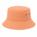 Chapeau bob taille unique en tissu orange pêche - coupe décontractée avec œillets