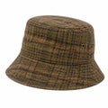Chapeau bob taille unique en tissu tissé kaki à motif - style décontracté