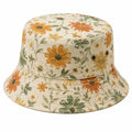 Chapeau bob taille unique en tissu beige à fleurs style décontracté