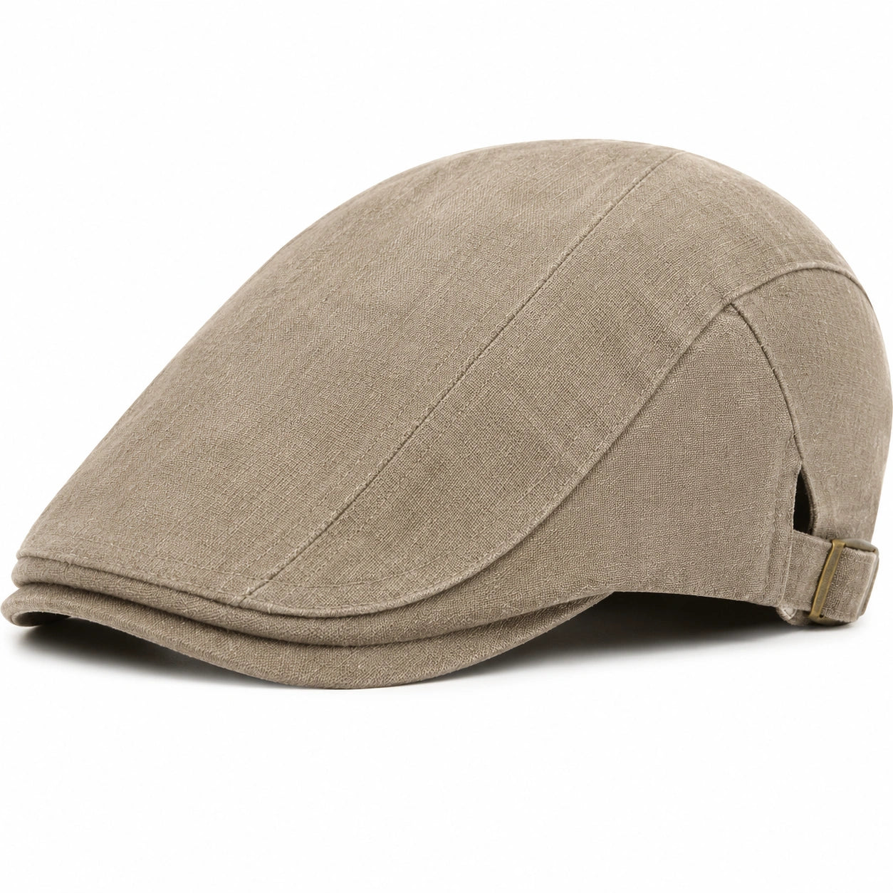 Casquette plate taille unique en tissu beige réglable style classique