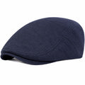 Casquette plate taille unique en tissu bleu marine style classique