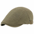 Casquette plate taille unique en tissu kaki ajustable style classique