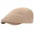 Casquette plate taille unique en velours côtelé beige style classique