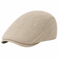 Casquette plate taille unique en tissu beige style classique