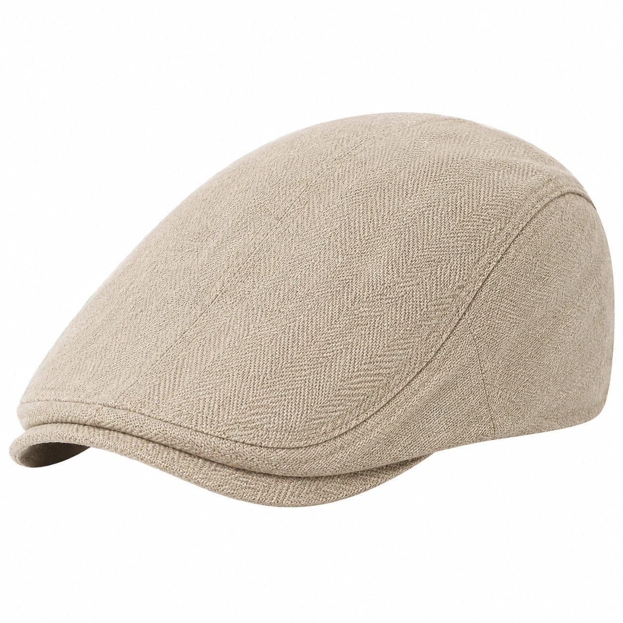 Casquette plate taille unique en tissu beige style classique