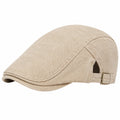 Casquette plate taille unique en tissu beige réglable style classique