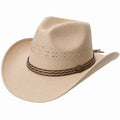 Chapeau cowboy taille unique beige en paille tressée style western