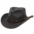 Chapeau cowboy taille unique noir aspect cuir style western