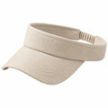 Visière de sport taille unique en tissu beige à bande élastique