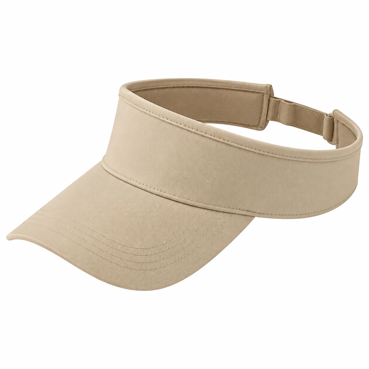 Visière unisexe taille unique en tissu beige ajustable pour activités de plein air