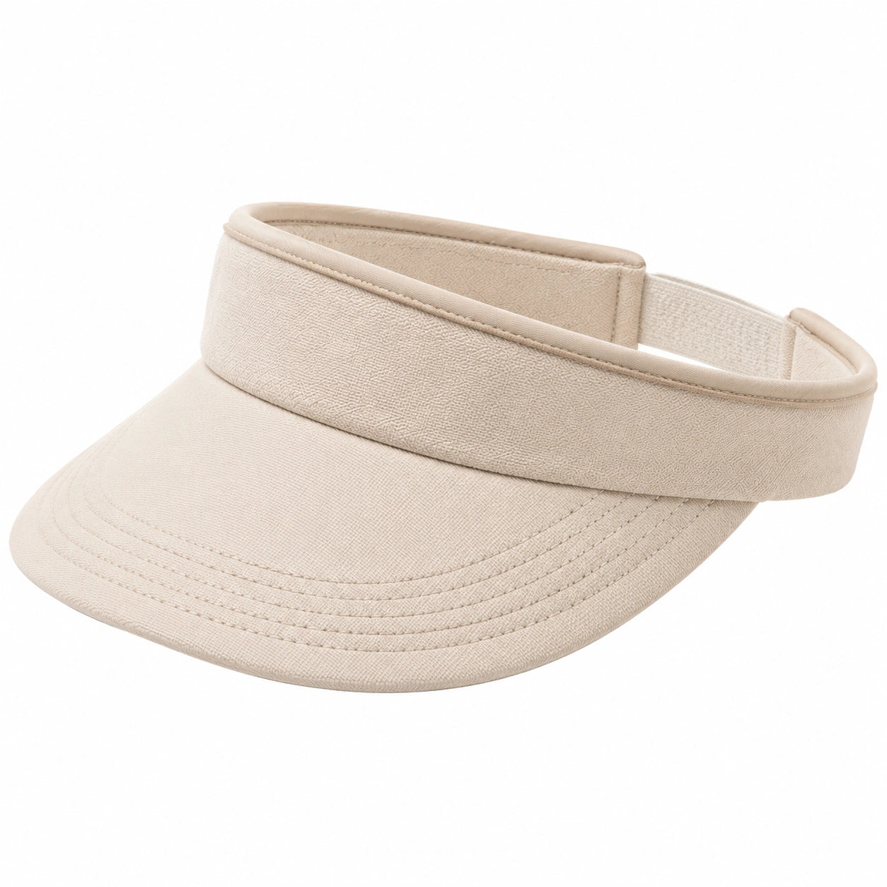Visière pare-soleil taille unique en tissu beige ajustable