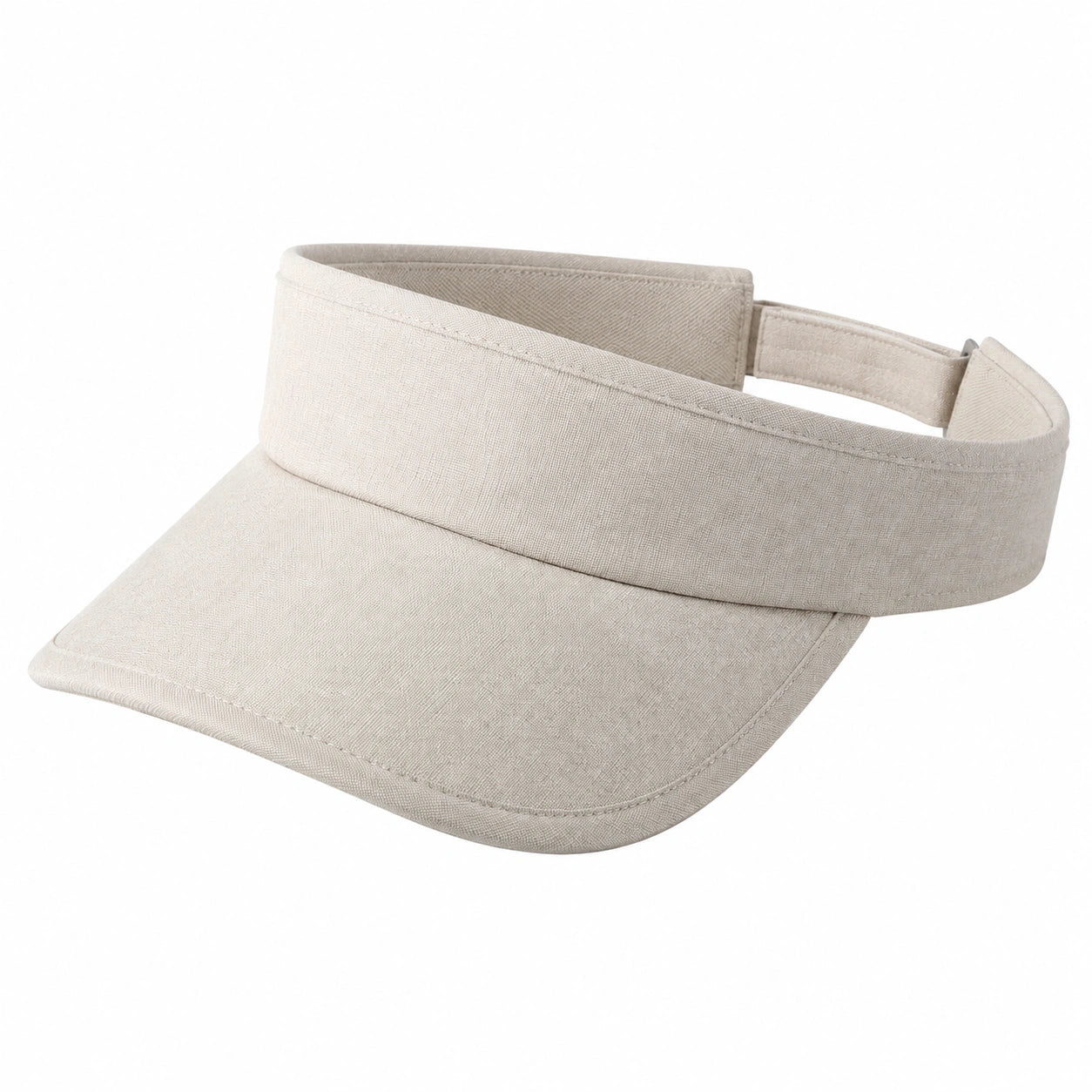 Visière taille unique en tissu beige ajustable - protection solaire style sport